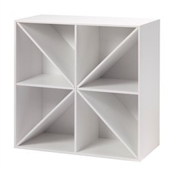 Stor KVADRAT reol med 4 rum - hvidmalet birk